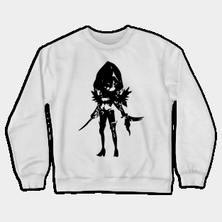 Assassin (shadow hunter) minimal silhouette white Crewneck Sweatshirt